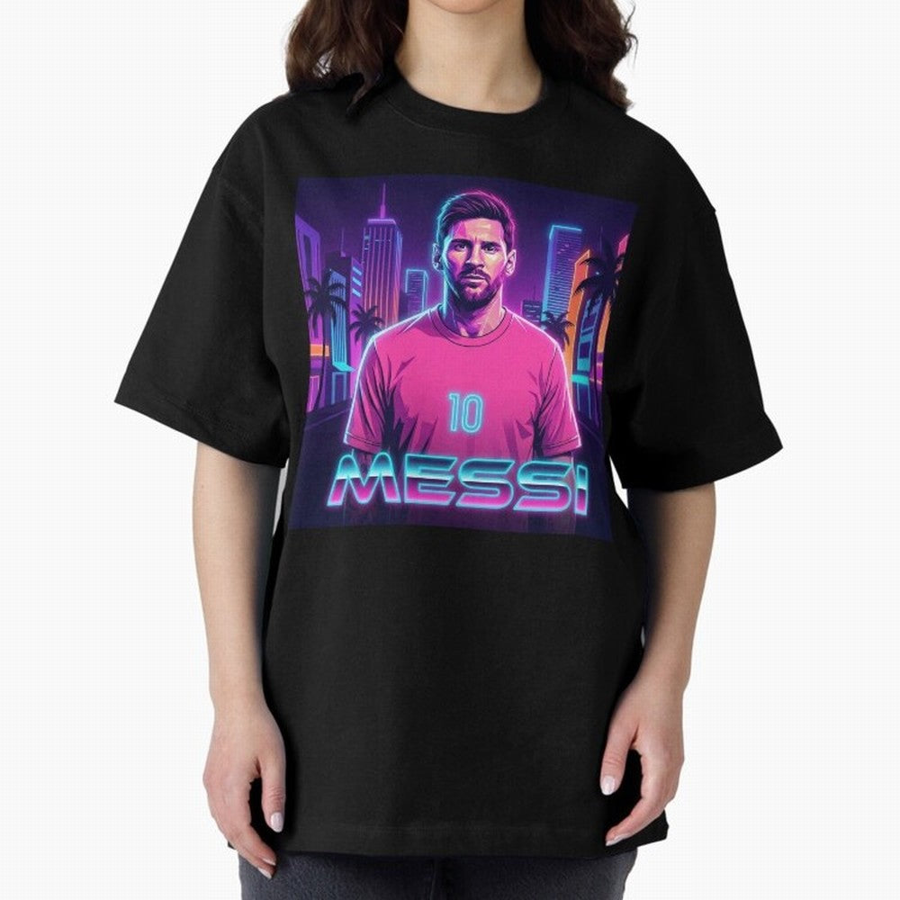 Inter Miami? Football Legend Messi Cyberpunk Retro Futurist Design (Version 4) Classic T-Shirt Represent the Passion of the FIFA World Cup 2026 Group Stage Journey through Haaland and Mbappe Highlights, England and Germany Pride, Champion Mindset,
