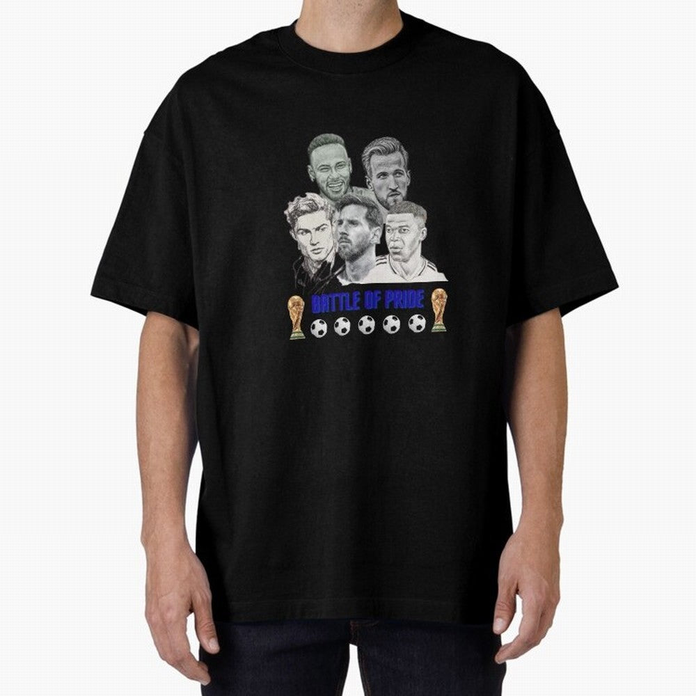 Battle of Pride Classic T-Shirt Celebrate Global Football Passion for FIFA World Cup 2026, Celebrating Messi, CR7 and Mbappe, France and Portugal, Football History, Final Match Energy, Crowd Noise and Once in a Lifetime Moments; Ideal for