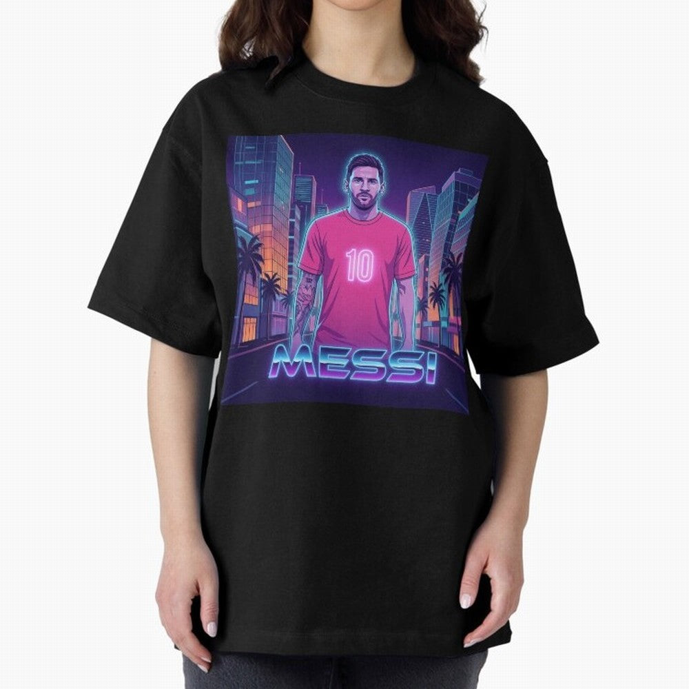Inter Miami Football Legend Messi Cyberpunk Retro Futurist Design Classic T-Shirt Experience the Global Stage of Global Football Passion for FIFA World Cup 2026 USA Canada Mexico, Highlighting Mbappe, Spain and Netherlands, Fan Favorite Moments,