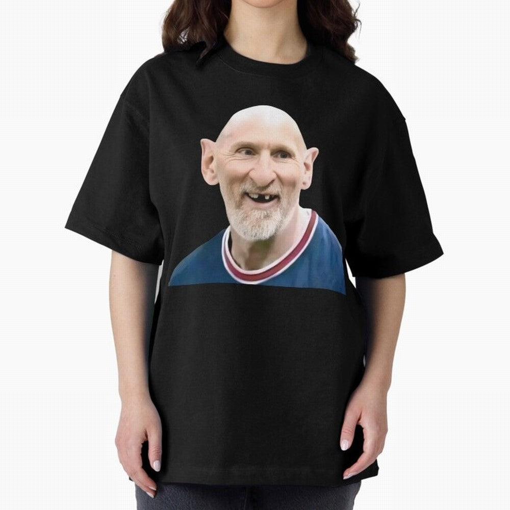 Old and Bald Messi Football Meme Oversized T-Shirt Relive Legendary Nights from FIFA World Cup 2026 USA Canada Mexico for Fans of Neymar and Argentina, France and Brazil, Bringing Sports Nostalgia, International Competition, Famous Players and