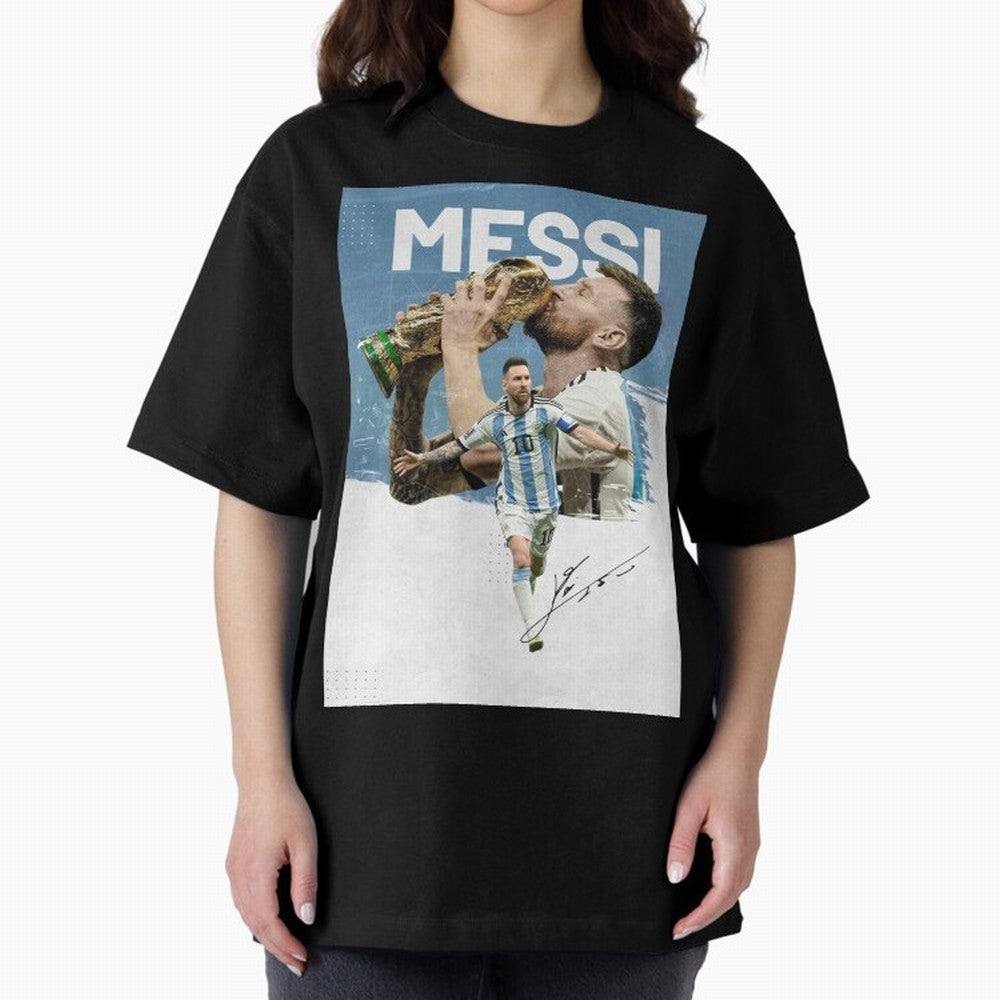 Messi Oversized T-Shirt Remember Iconic Moments from FIFA World Cup 2026 Connected to Messi, Neymar and Mbappe, Brazil Energy, Global Supporter Spirit, Legendary Goals, National Colors and Tournament Celebration; Great for Watch Parties, Sports