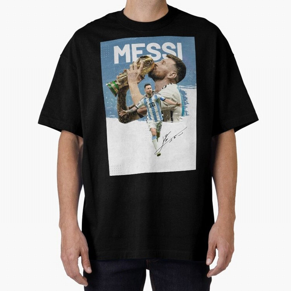 Messi Oversized T-Shirt Remember Iconic Moments from FIFA World Cup 2026 Connected to Messi, Neymar and Mbappe, Brazil Energy, Global Supporter Spirit, Legendary Goals, National Colors and Tournament Celebration; Great for Watch Parties, Sports