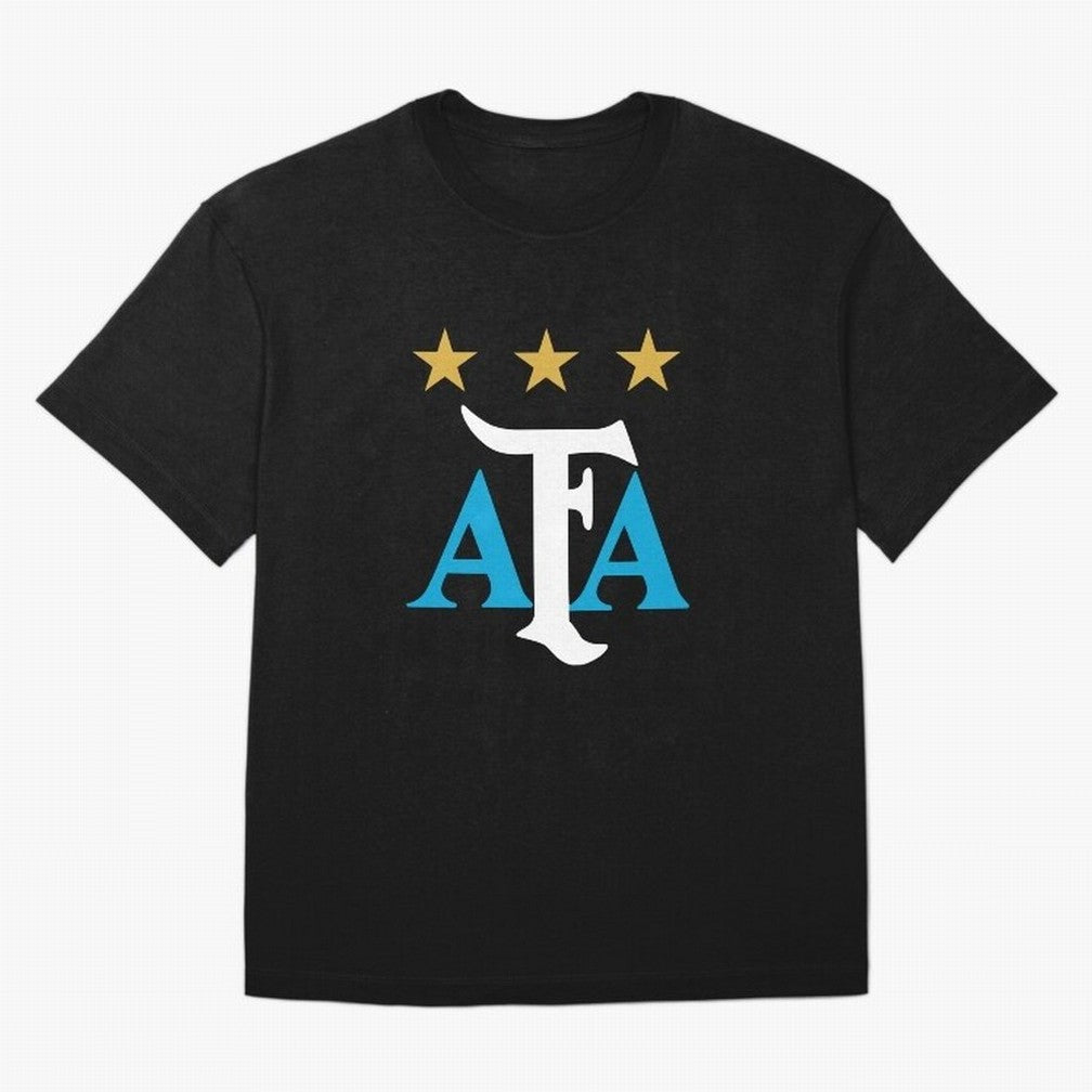 AFA logo - Argentina (light blue, white & gold) Oversized T-Shirt Celebrate Soccer Greatness during FIFA World Cup 2026 USA Canada Mexico Spirit, Filled with Argentina, France and Brazil, Haaland, Match Day Excitement, Supporter Culture, Golden