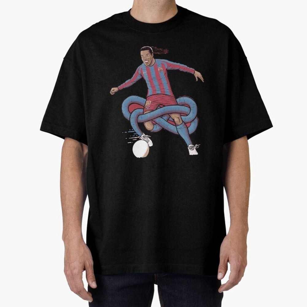 Ronaldinho Oversized T-Shirt Enjoy FIFA World Cup 2026 Group Stage Driven by Messi, Neymar and Mbappe, France Energy, Classic Soccer Heritage, Championship Pressure, Fan Loyalty and International Pride; Perfect for Supporters Who Want Bold Football