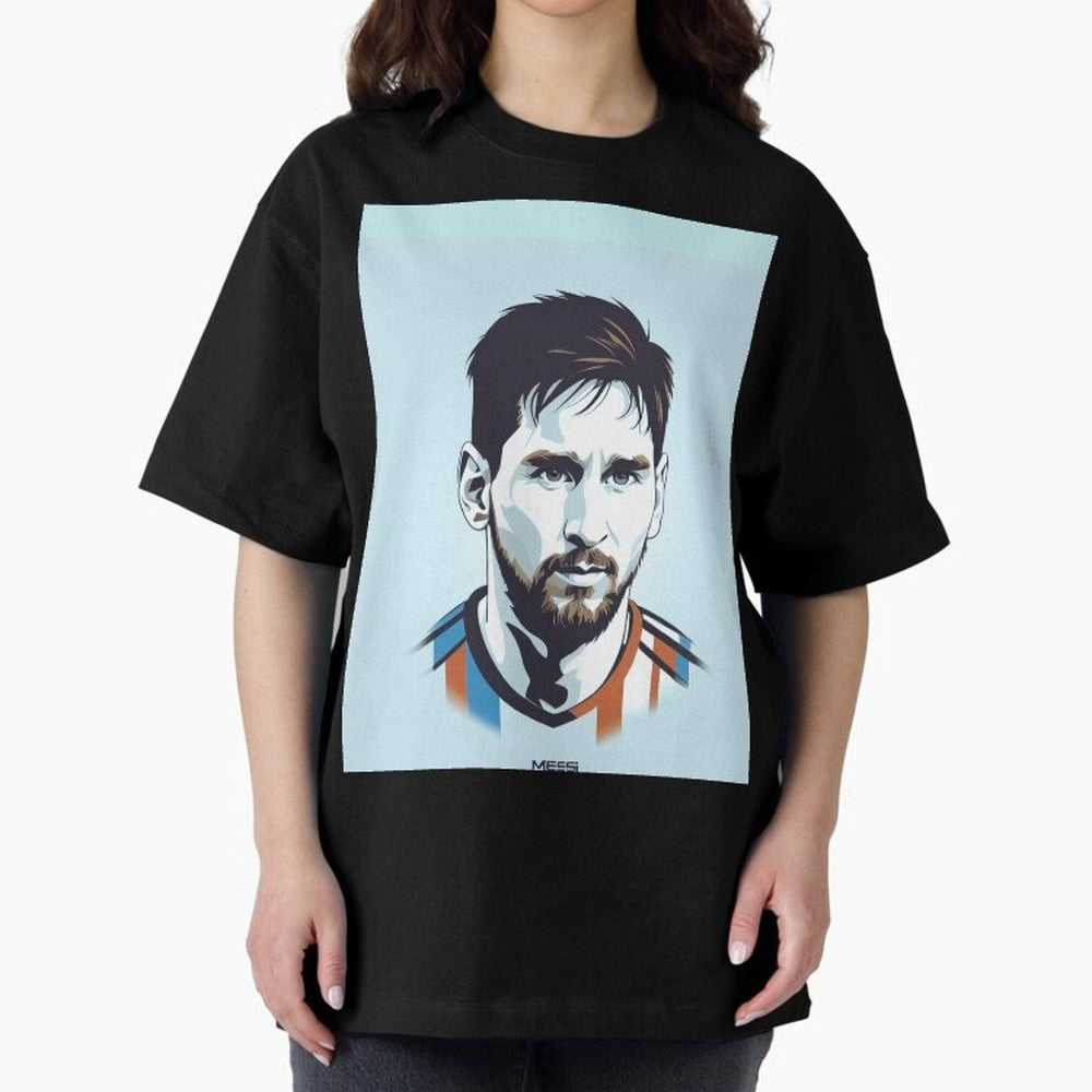 Messi Pop Art Portrait Graphic T-Shirt Spotlight Match Day Hype around FIFA World Cup 2026, Haaland, Germany, Match Day Excitement, Supporter Culture, Golden Goals and Global Football Passion; Perfect for People Who Love Argentina, Brazil, France,