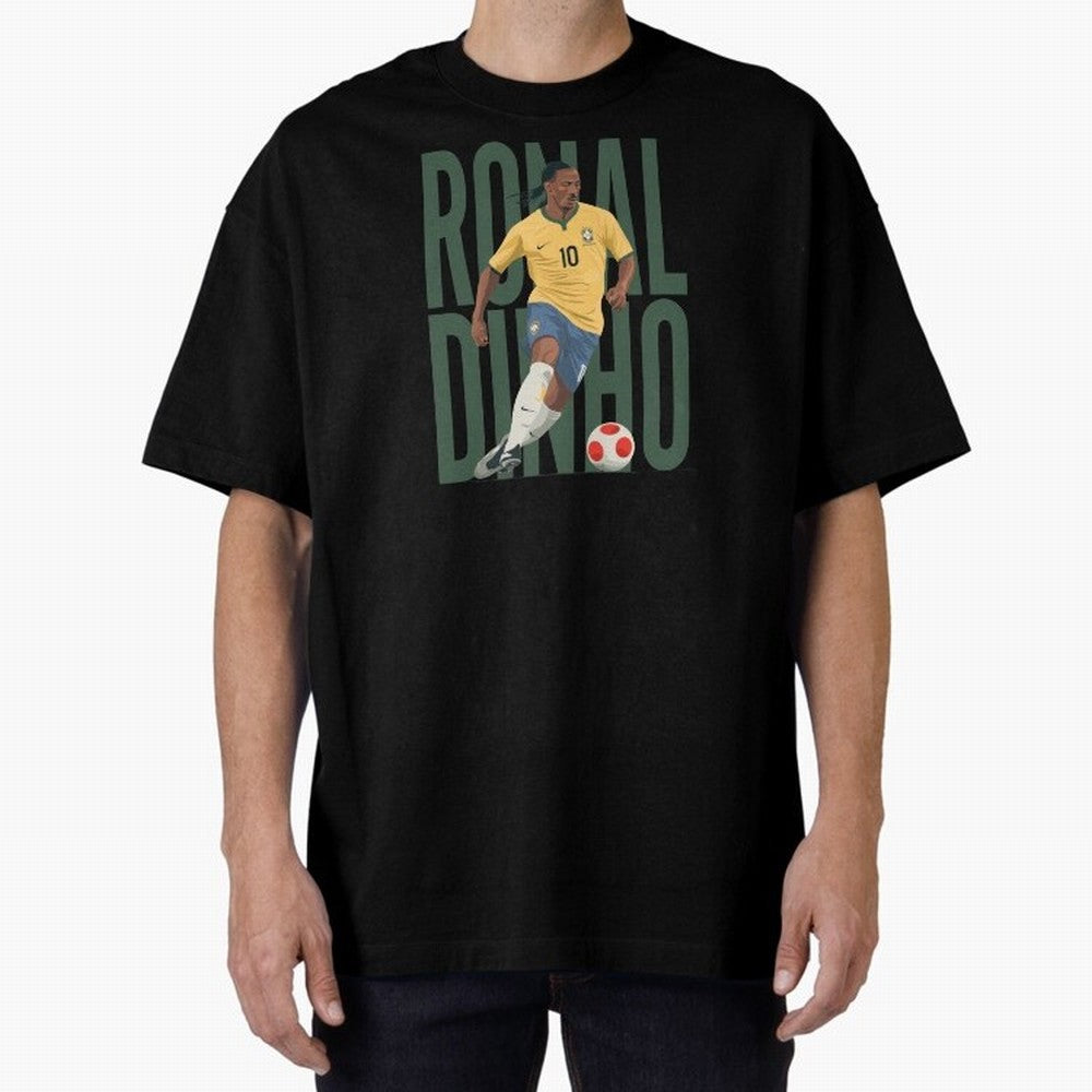 Ronaldinho Gaucho in action Minimalist Graphic Premium T-Shirt Bring World Football Passion into FIFA World Cup 2026 USA Canada Mexico Driven by Mbappe, England, France and Netherlands Energy, Sports Nostalgia, International Competition, Famous