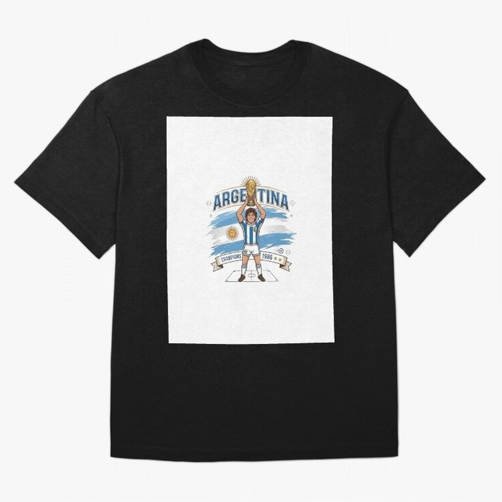 Argentina Retro Champion - Classic 10 Legend Sun of May Graphic T-Shirt Carry National Pride through FIFA World Cup 2026 Highlighting Neymar, Haaland and Cristiano Ronaldo, Portugal, Spain and Germany Energy, Classic Soccer Heritage, Championship