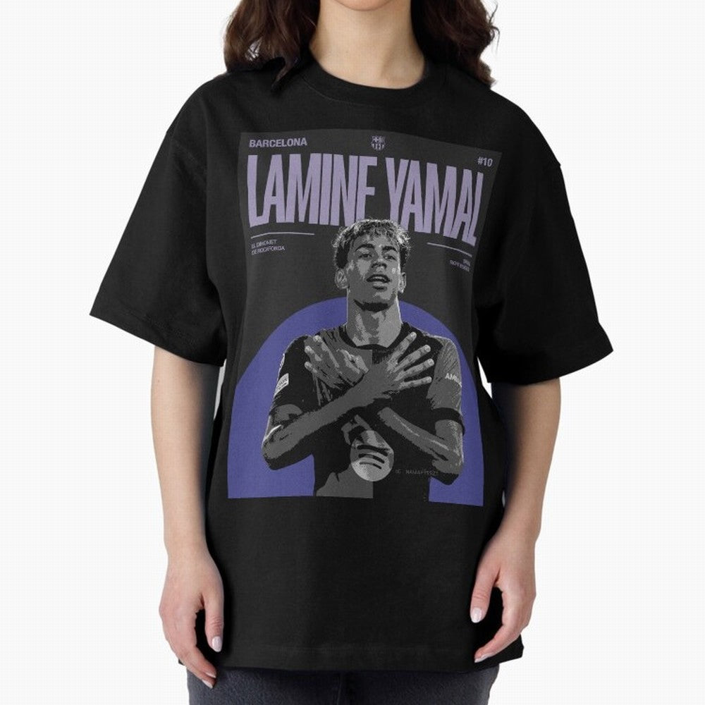 Lamine Yamal Barcelona Poster HD Premium T-Shirt Unlock Global Football Passion for FIFA World Cup 2026 USA Canada Mexico, Driven by Messi, Germany, Worldwide Fan Energy, Dramatic Goals, Stadium Lights and Championship Celebrations; Made for