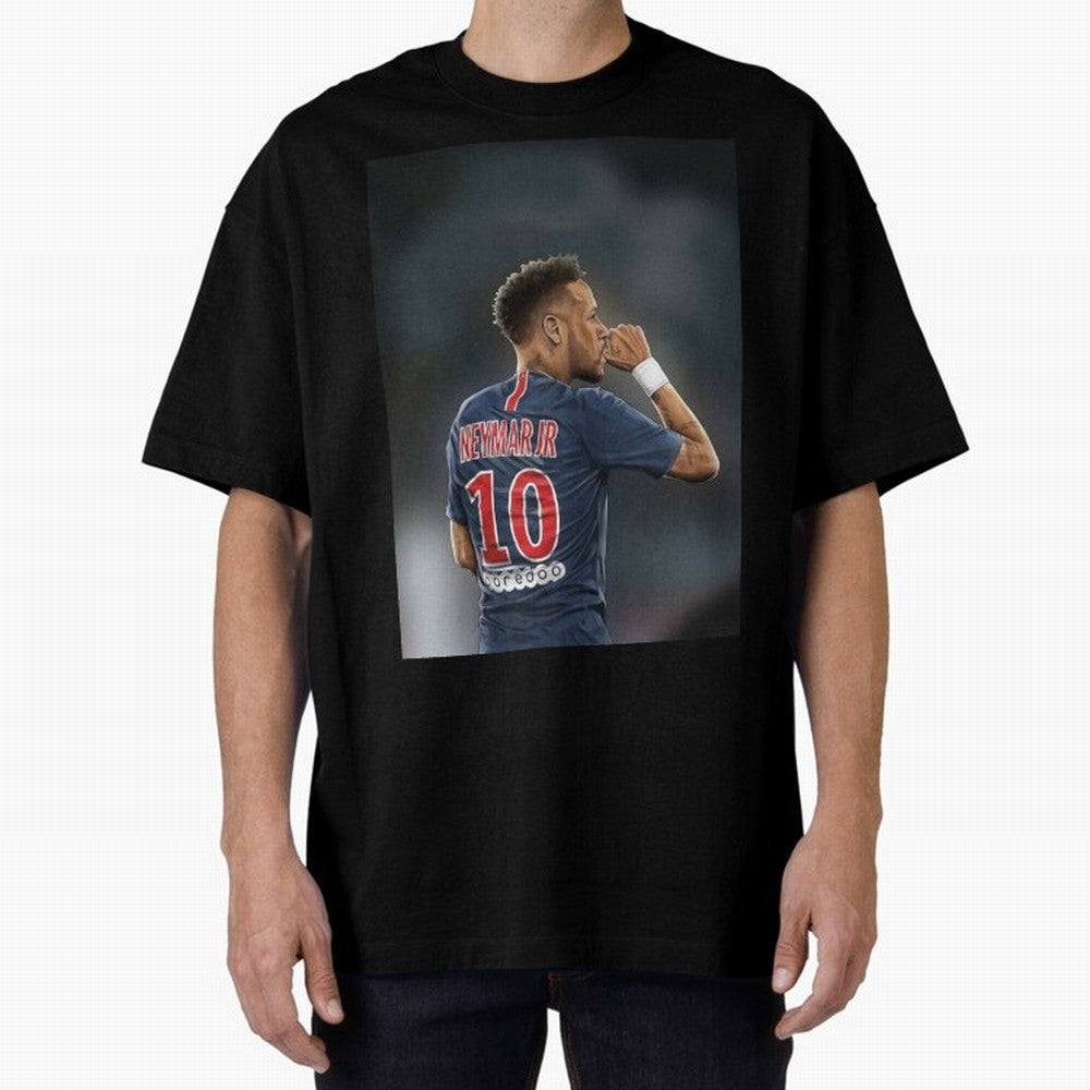 Neymar Watercolor Art Oversized T-Shirt Bring Champion Energy into Global Football Passion for FIFA World Cup 2026 Group Stage, Highlighting Haaland and Mbappe, France, Retro Football Energy, Iconic Rivalries, Trophy Chase Drama and Stadium