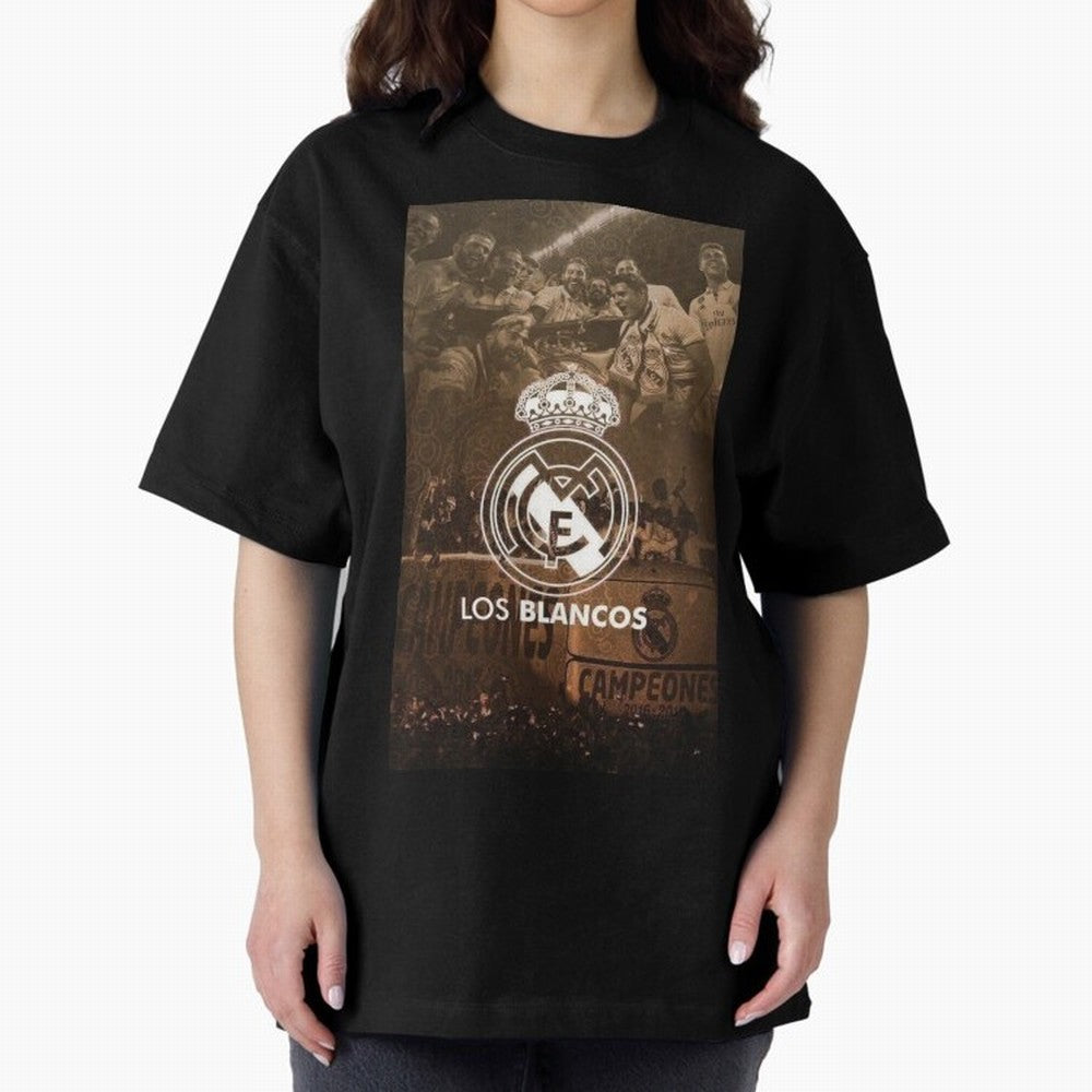 King Madrid Oversized T-Shirt Relive Match Day Hype around FIFA World Cup 2026 USA Canada Mexico, Neymar, England, France and Netherlands, Champion Mindset, Group Stage Buzz, Knockout Tension and Passionate Fan Culture; Ideal for Football Dads,