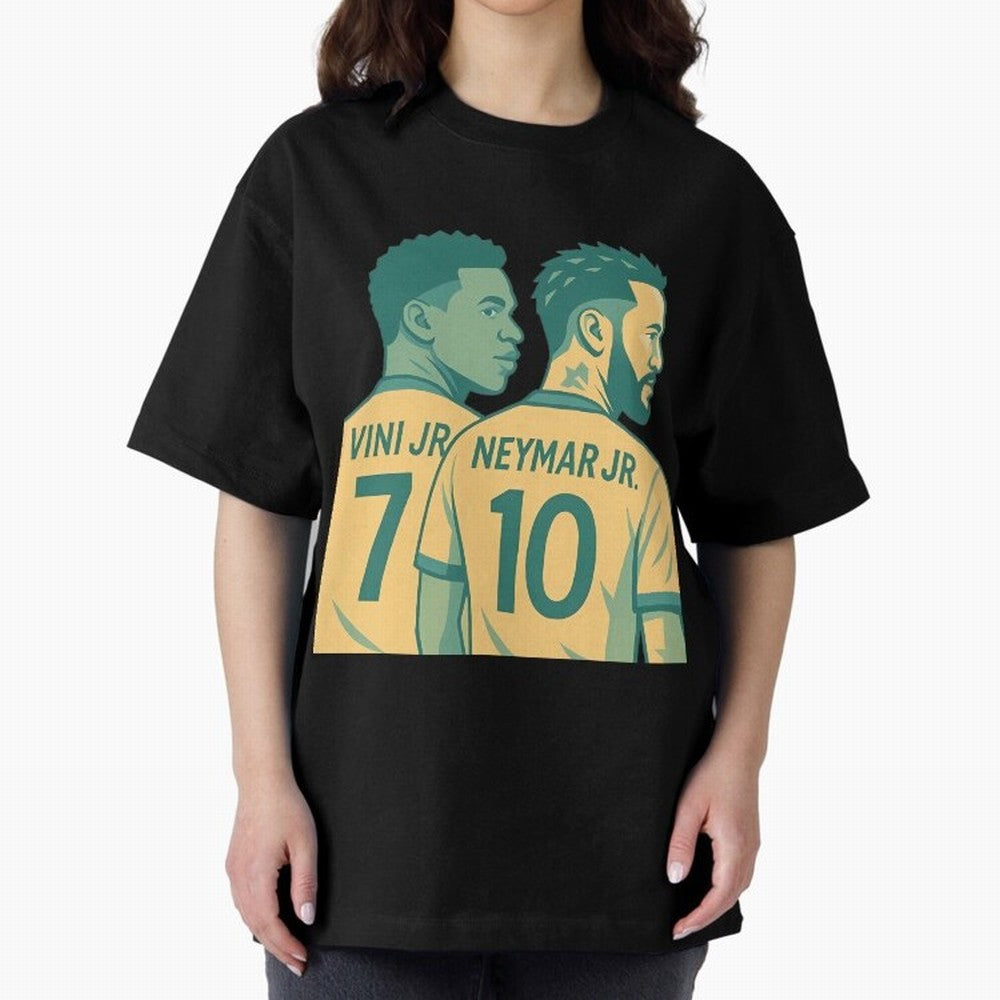 Vini Jr and Neymar Jr side-by-side Classic T-Shirt Carry National Pride through the FIFA World Cup 2026 Group Stage Journey through Messi, CR7 and Mbappe Highlights, England, France and Netherlands Pride, Global Supporter Spirit, Legendary Goals,