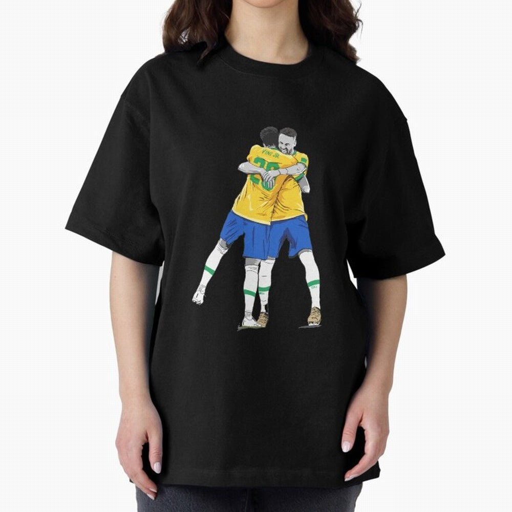 BRAZIL Neymar Jr and Vini Jr World Cup Celebration Oversized T-Shirt Celebrate Supporters United by FIFA World Cup 2026 Spirit, Featuring Spain and Netherlands, Neymar, Haaland and Cristiano Ronaldo, Goal Celebration Energy, Supporter Heritage,