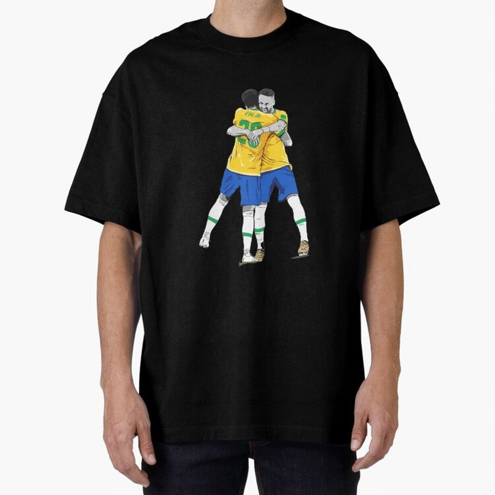 BRAZIL Neymar Jr and Vini Jr World Cup Celebration Oversized T-Shirt Celebrate Supporters United by FIFA World Cup 2026 Spirit, Featuring Spain and Netherlands, Neymar, Haaland and Cristiano Ronaldo, Goal Celebration Energy, Supporter Heritage,