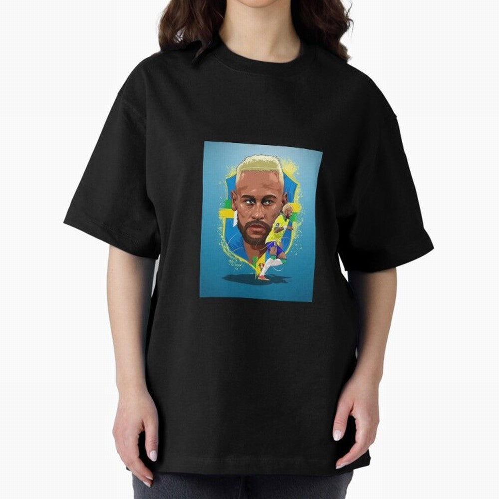 neymar art - neymar illustration T Shirt Oversized T-Shirt Join FIFA World Cup 2026 Group Stage Spirit, with England, France and Netherlands, Neymar, Haaland and Cristiano Ronaldo, Retro Football Energy, Iconic Rivalries, Trophy Chase Drama and