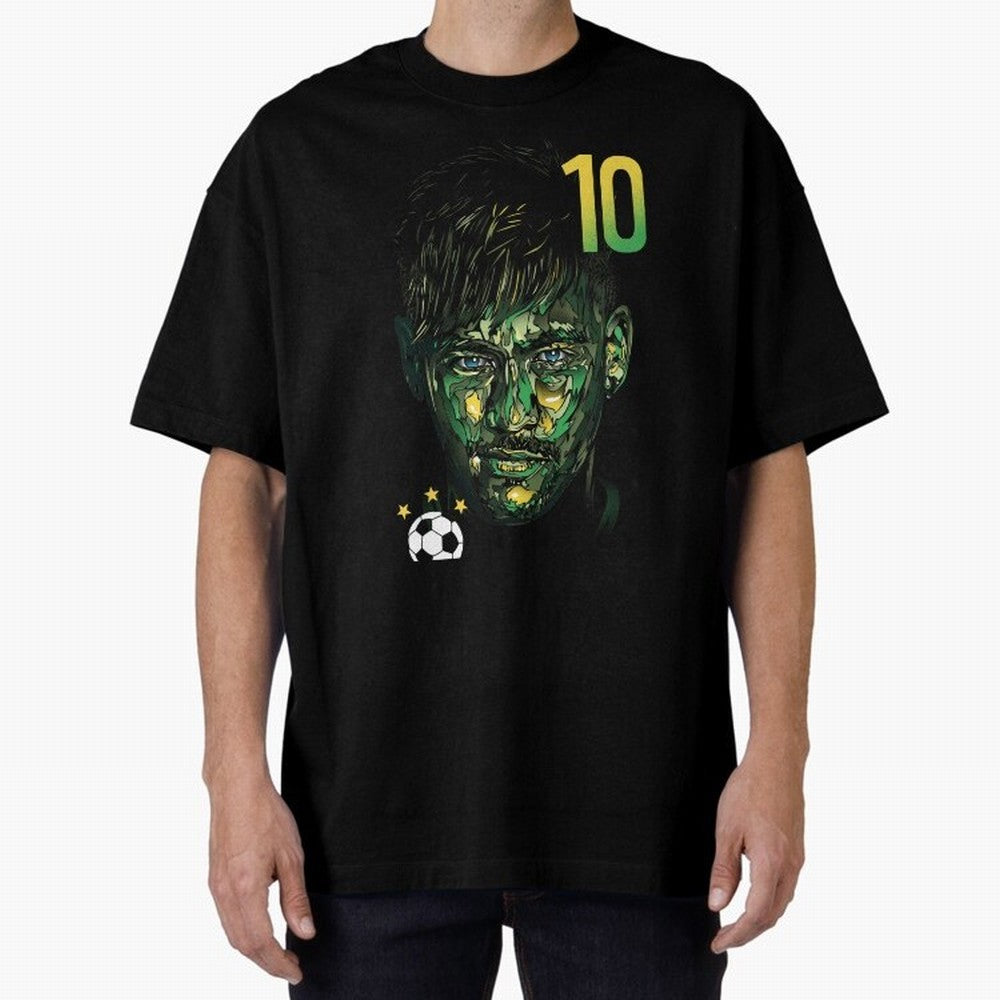 Neymar Jr. Oversized T-Shirt Celebrate Soccer Greatness during FIFA World Cup 2026 Group Stage Spirit, Built around Portugal, Spain and Germany, Cristiano Ronaldo, Retro Football Energy, Iconic Rivalries, Trophy Chase Drama and Stadium Atmosphere;