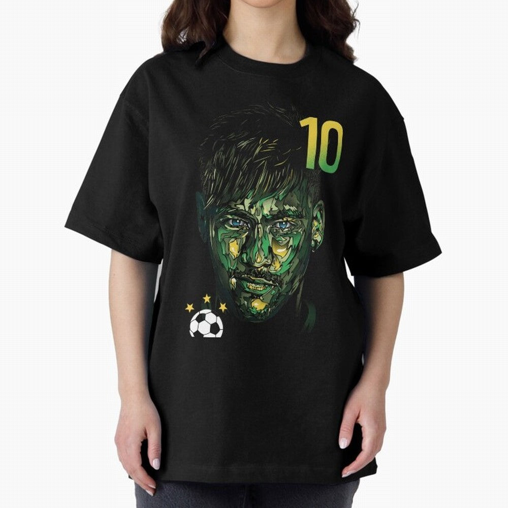 Neymar Jr. Oversized T-Shirt Celebrate Soccer Greatness during FIFA World Cup 2026 Group Stage Spirit, Built around Portugal, Spain and Germany, Cristiano Ronaldo, Retro Football Energy, Iconic Rivalries, Trophy Chase Drama and Stadium Atmosphere;
