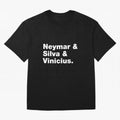 Neymar + Silva + Vinicius - Brazil Brazilian World Cup Squad Team Players Football Soccer Qatar WC 22 Oversized T-Shirt Bring a Vintage Feel to Global Football Passion for FIFA World Cup 2026 USA Canada Mexico, Made for Messi, Neymar and Mbappe,