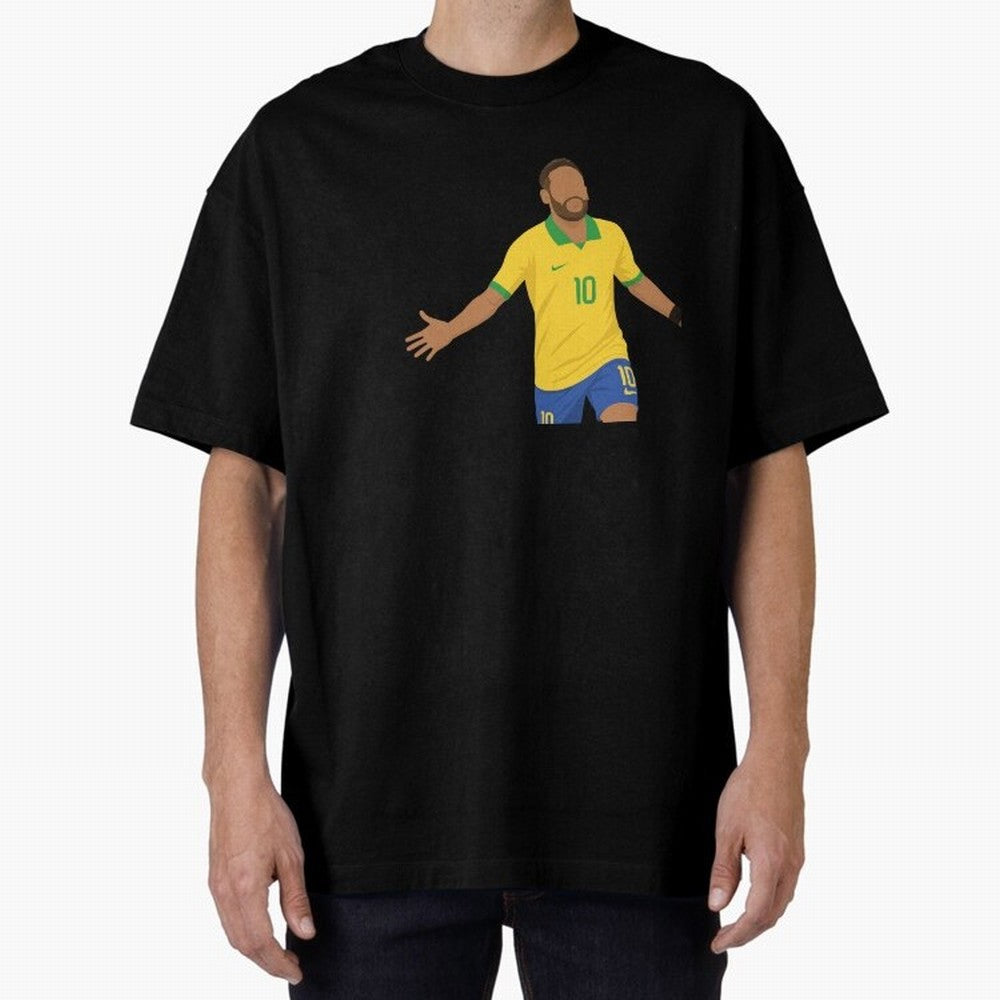 Neymar Jr in Yellow Glory Sticker Oversized T-Shirt Enjoy FIFA World Cup 2026 Spirit, Built around Portugal, Spain and Germany, Messi, Neymar and Mbappe, Football History, Final Match Energy, Crowd Noise and Once in a Lifetime Moments; Ideal for