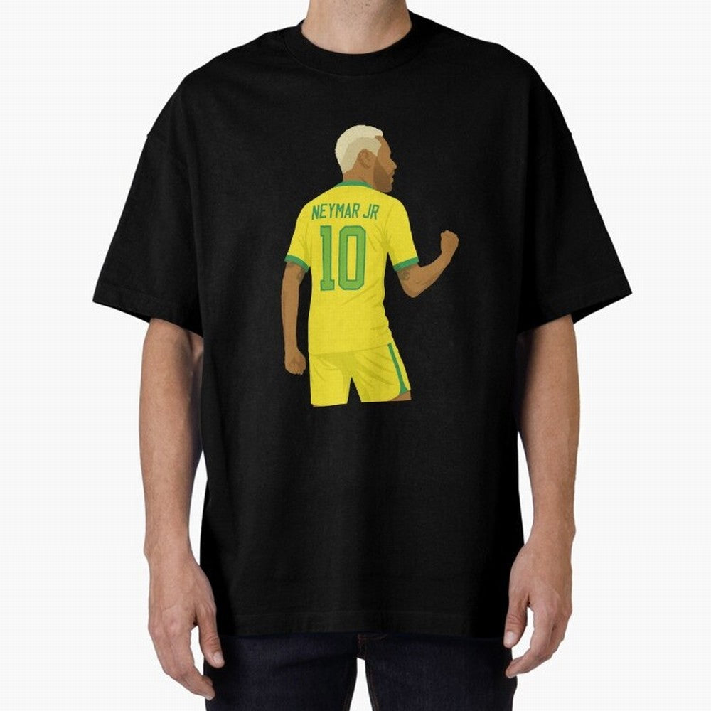 Neymar Jr in Yellow Glory Sticker Oversized T-Shirt Fuel the FIFA World Cup 2026 USA Canada Mexico Journey through CR7 Highlights, Brazil, Portugal and Argentina Pride, Soccer Culture, Superstar Moments, National Team Dreams and Competitive Fire;