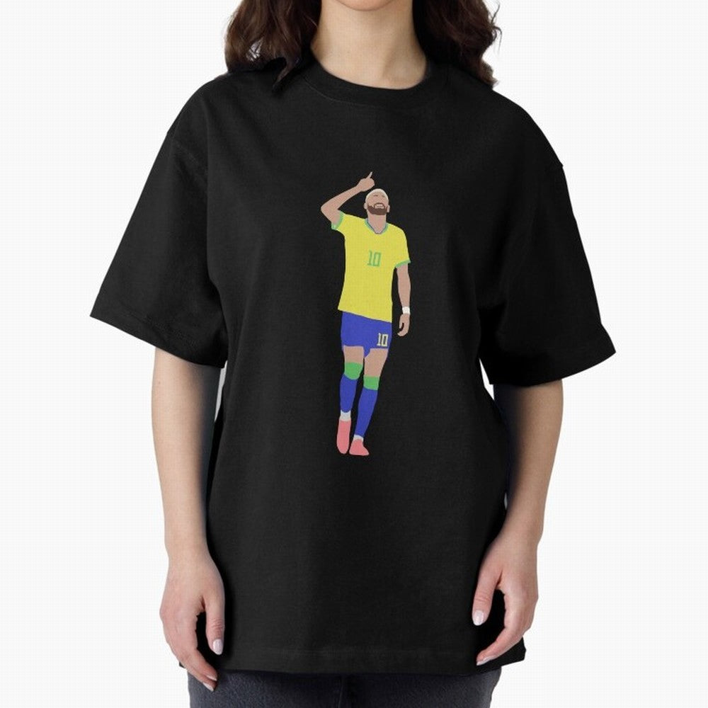 Neymar Brazil Football Captain Oversized T-Shirt Feel FIFA World Cup 2026 Spirit, Connected to Spain and Netherlands, CR7, Classic Soccer Heritage, Championship Pressure, Fan Loyalty and International Pride; Made for Die Hard Supporters, Soccer