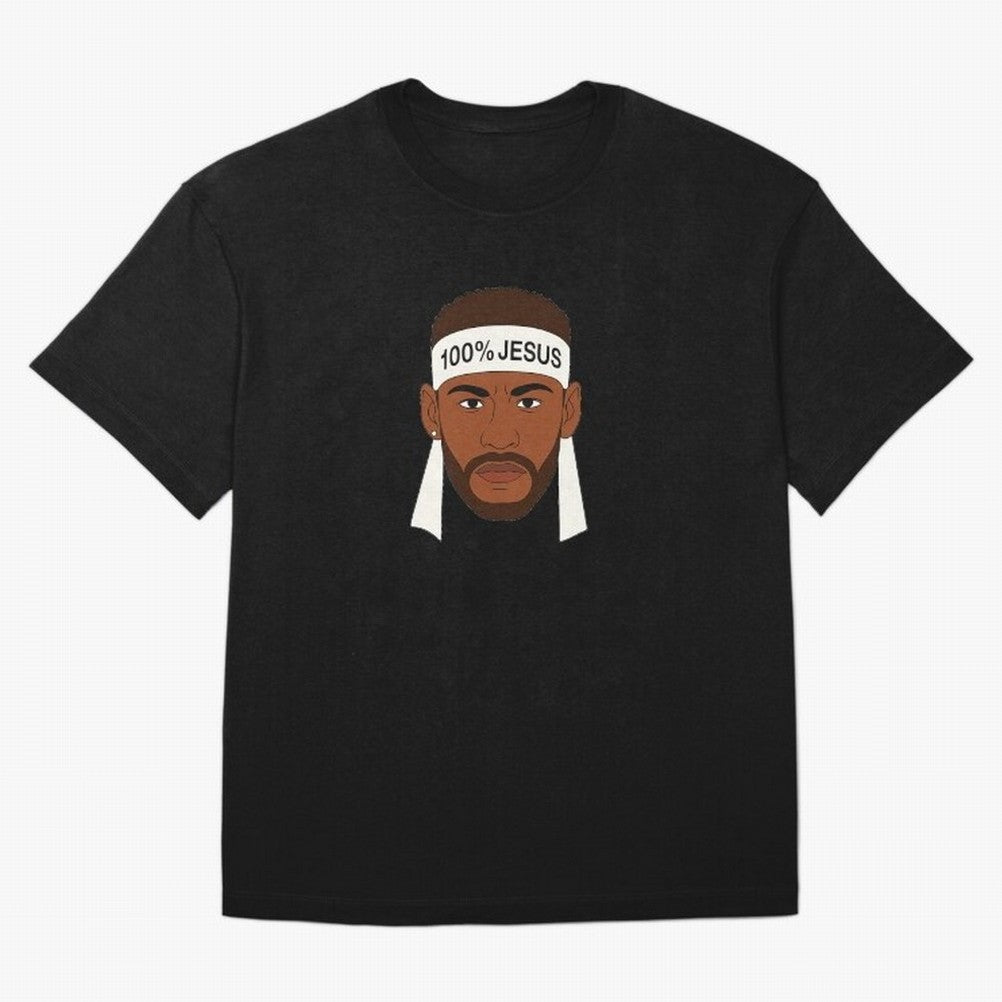 100% JESUS Neymar Inspired Minimalist Art Oversized T-Shirt Make Game Day About FIFA World Cup 2026 with Cristiano Ronaldo, Argentina, France and Brazil Energy, Supporter Pride, Iconic Celebrations, Legendary Names and Global Match Day Energy;
