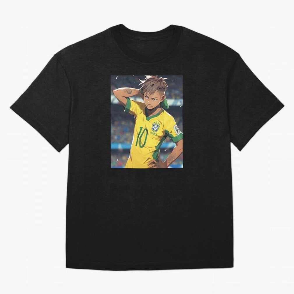 Neymar Anime Soccer Classic T-Shirt Honor Football Greatness during Global Football Passion for FIFA World Cup 2026, Highlighting CR7, Germany, Football History, Final Match Energy, Crowd Noise and Once in a Lifetime Moments; Made for Die Hard