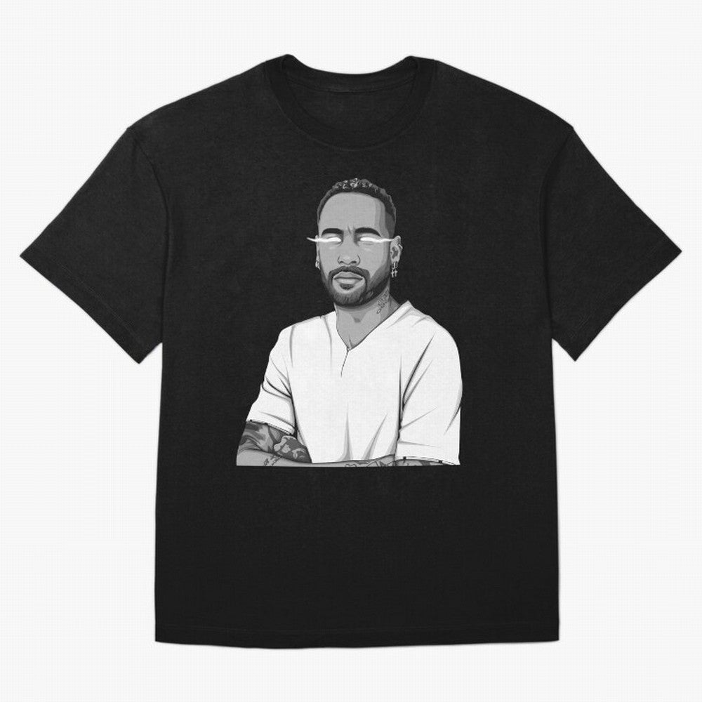 Neymar Jr. Black and White Version Oversized T-Shirt Carry the Colors and Pride of the FIFA World Cup 2026 USA Canada Mexico Journey through Messi Highlights, England Pride, Match Day Excitement, Supporter Culture, Golden Goals and Global Football
