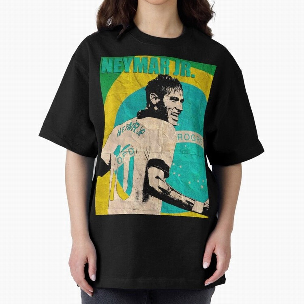 Neymar Oversized T-Shirt Celebrate the FIFA World Cup 2026 Group Stage Journey through CR7 and Messi Highlights, France and Portugal Pride, Goal Celebration Energy, Supporter Heritage, Football Icons and Worldwide Tournament Joy; Great for Watch