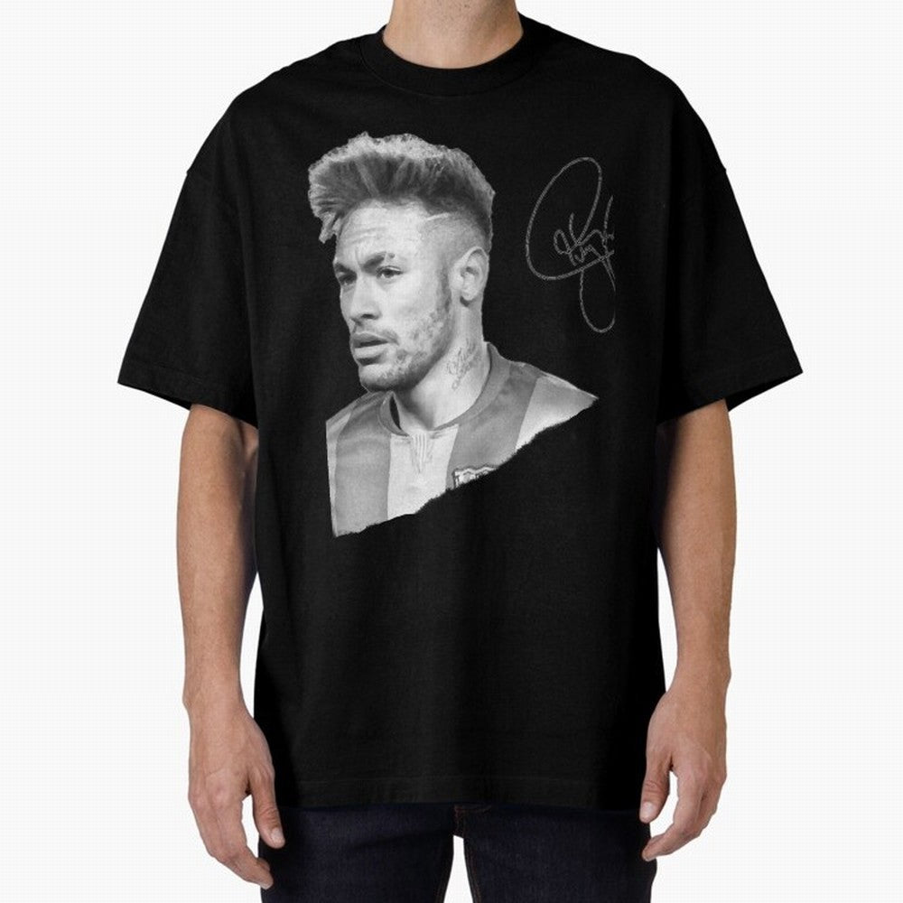 Neymar in black & white with signature Classic T-Shirt Capture Stadium Memories from FIFA World Cup 2026 Featuring Mbappe, Germany Energy, Stadium Chants, National Pride, Trophy Dreams and Unforgettable Football Memories; Perfect for Supporters Who