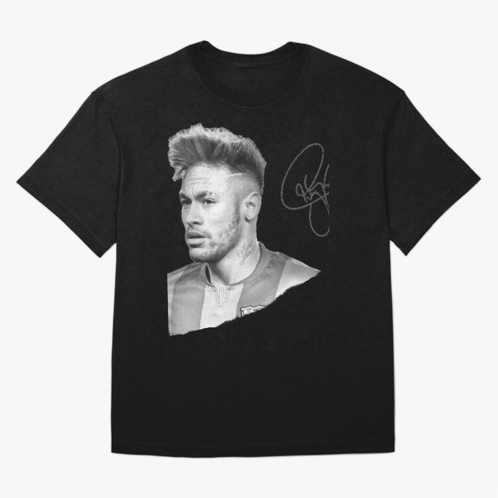 Neymar in black & white with signature Classic T-Shirt Capture Stadium Memories from FIFA World Cup 2026 Featuring Mbappe, Germany Energy, Stadium Chants, National Pride, Trophy Dreams and Unforgettable Football Memories; Perfect for Supporters Who