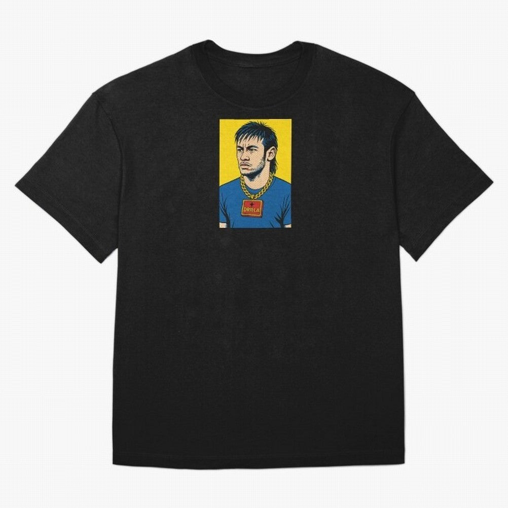 Drilla Clothing Neymar Popart Print T Shirt Oversized T-Shirt Celebrate the FIFA World Cup 2026 Group Stage Journey through Cristiano Ronaldo Highlights, Argentina, France and Brazil Pride, Football Festival Excitement, Trophy Ambitions, Country