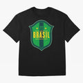 BRAS?O BRASIL 22 Oversized T-Shirt Follow the Road to FIFA World Cup 2026 USA Canada Mexico for Fans of Messi, CR7 and Mbappe and Argentina, France and Brazil, Bringing Vintage Soccer Flavor, Modern Football Stars, National Flags and Final Night