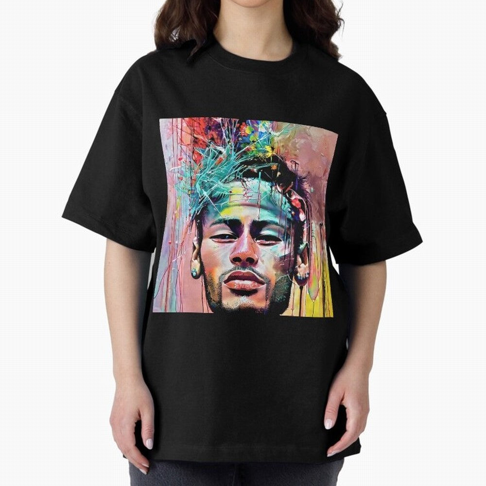 Colorful Neymar Oversized T-Shirt Fuel Your Fan Pride for FIFA World Cup 2026 USA Canada Mexico for Fans of Neymar, Haaland and Cristiano Ronaldo and France, Bringing Classic Soccer Heritage, Championship Pressure, Fan Loyalty and International