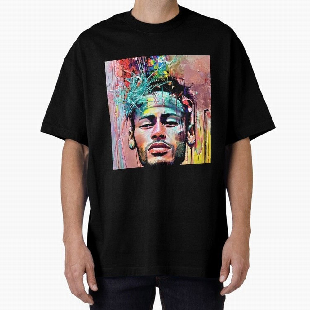 Colorful Neymar Oversized T-Shirt Fuel Your Fan Pride for FIFA World Cup 2026 USA Canada Mexico for Fans of Neymar, Haaland and Cristiano Ronaldo and France, Bringing Classic Soccer Heritage, Championship Pressure, Fan Loyalty and International