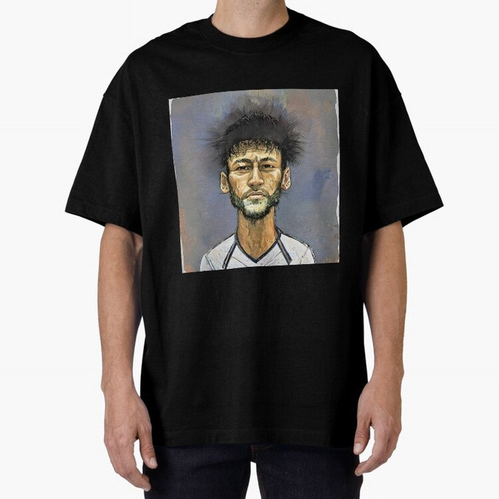 Portrait of neymar Oversized T-Shirt Capture FIFA World Cup 2026 with Messi and Cristiano Ronaldo, Portugal, Spain and Germany Energy, Football History, Final Match Energy, Crowd Noise and Once in a Lifetime Moments; Great for Supporters Who Love