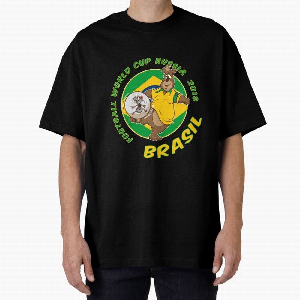 Football Russia 2018 World Cup Brazil T shirts and Merchandise Oversized T-Shirt Follow Match Day Hype around FIFA World Cup 2026, CR7, Spain, Football Festival Excitement, Trophy Ambitions, Country Rivalries and Star Player Buzz; Built for