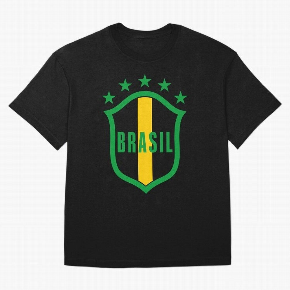 BRASIL LOGO 002 Oversized T-Shirt Support FIFA World Cup 2026 USA Canada Mexico Spirit, Filled with Brazil, Haaland and Mbappe, Stadium Chants, National Pride, Trophy Dreams and Unforgettable Football Memories; Perfect for Supporters Who Want Bold