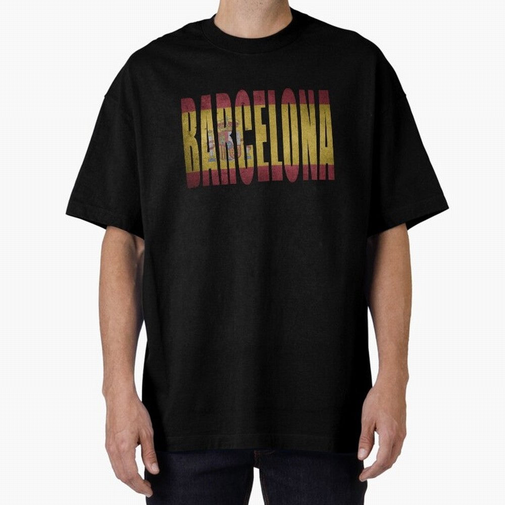 Barcelona city Oversized T-Shirt Show Match Day Excitement for Match Day Hype around FIFA World Cup 2026 Group Stage, Cristiano Ronaldo, Argentina and Brazil, Soccer Culture, Superstar Moments, National Team Dreams and Competitive Fire; Made for