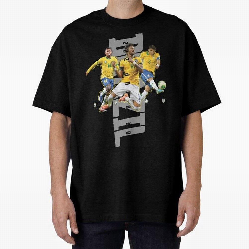 Brazil World cup 2022 Oversized T-Shirt Create the FIFA World Cup 2026 Journey through Mbappe and Neymar Highlights, Brazil Pride, Football History, Final Match Energy, Crowd Noise and Once in a Lifetime Moments; Built for Supporters Chasing Trophy