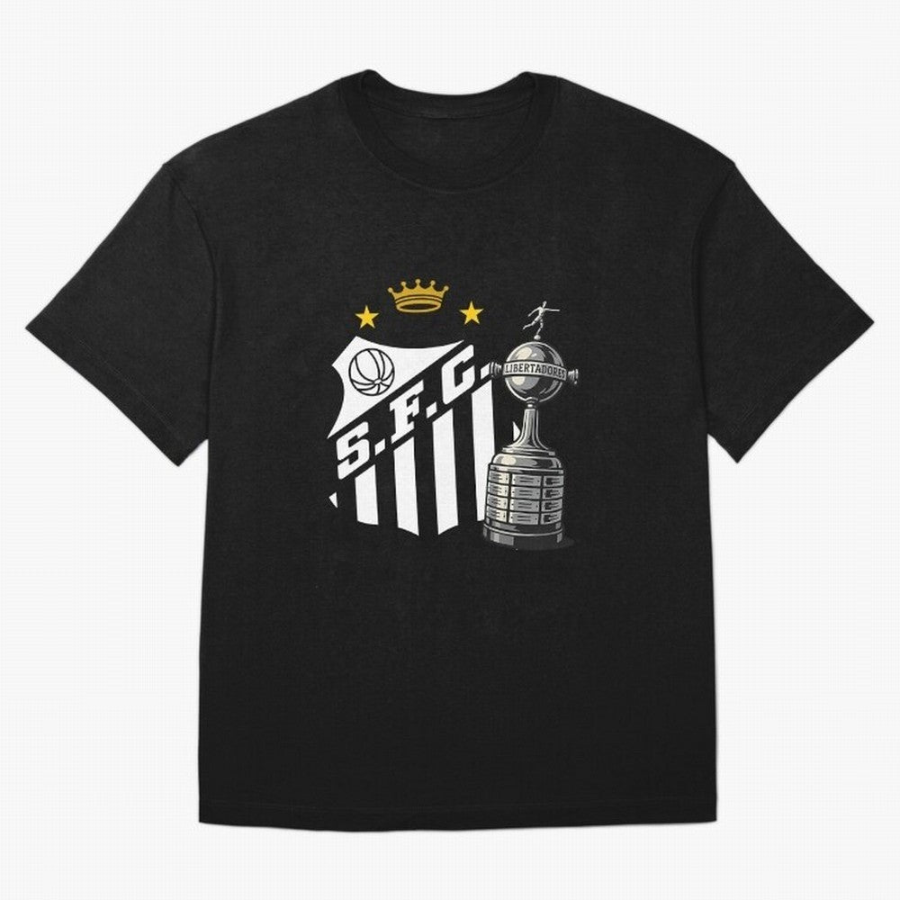 Santos Of Brazil With The Libertadores Cup Oversized T-Shirt Bring Home FIFA World Cup 2026 USA Canada Mexico Spirit, Connected to Portugal, Cristiano Ronaldo, Football Passion, Legendary Performances, Festival Vibes and Supporter Community; Made