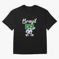 BRAZIL - Dabbing Football Soccer Ball - BRAZIL Classic T-Shirt Bring Legendary Rivalry Energy to FIFA World Cup 2026 Group Stage for Fans of Messi and Argentina, France and Brazil, Bringing Vintage Soccer Flavor, Modern Football Stars, National
