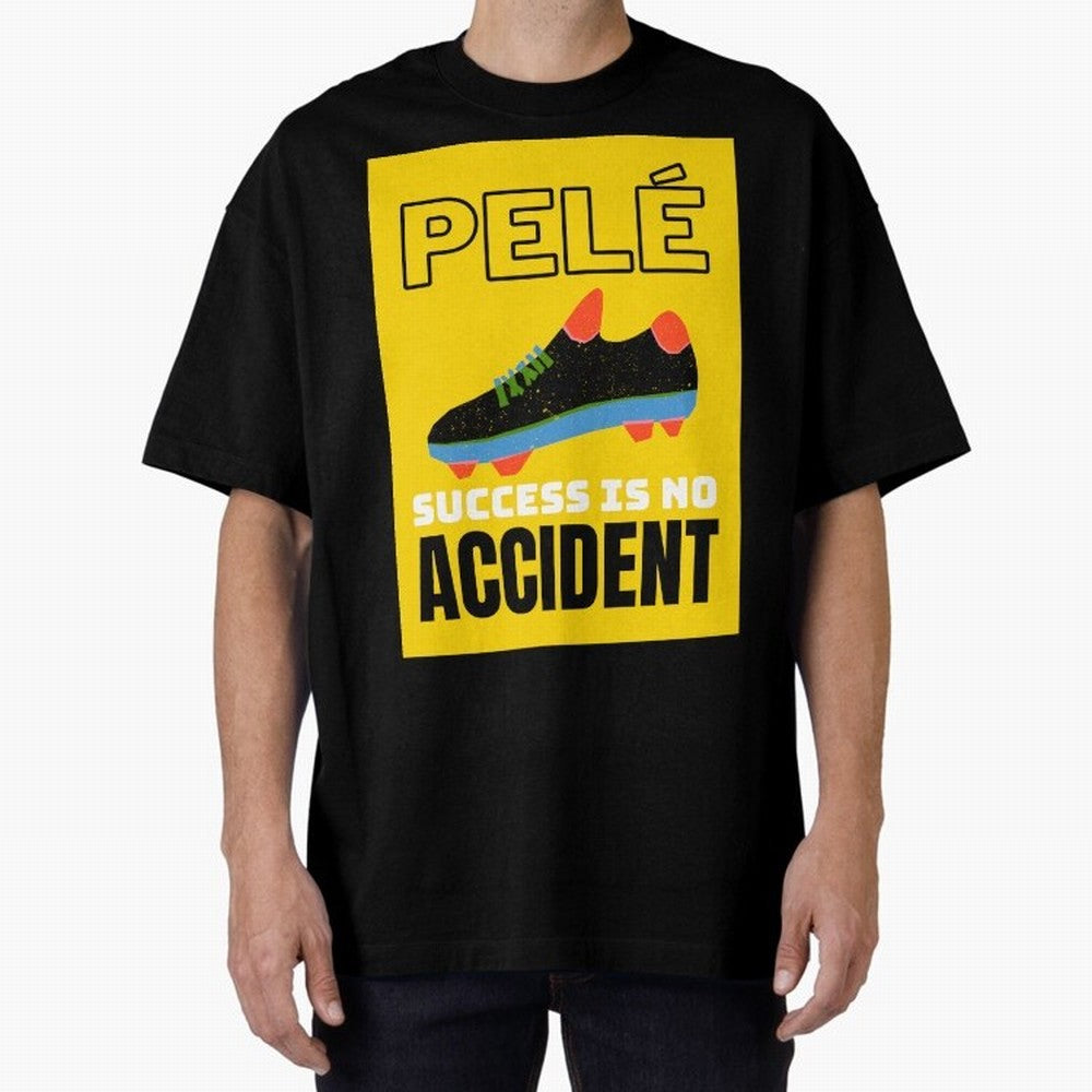 Pele Quote Success Is No Accident Graphic Classic T-Shirt Represent Football Lovers during Global Football Passion for FIFA World Cup 2026, Capturing Messi, Brazil, Portugal and Argentina, Championship Spirit, Famous Goals, Roaring Crowds and