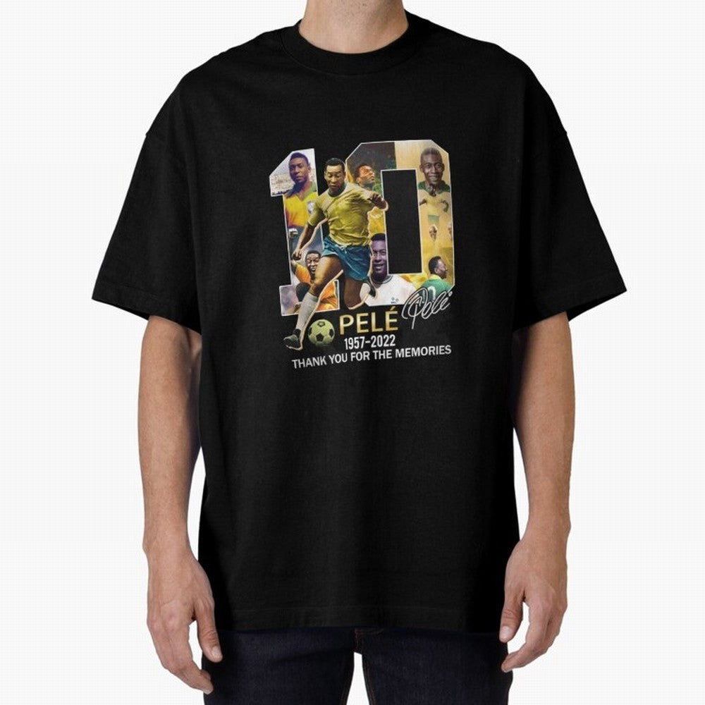 Signed Pele Shirt Oversized T-Shirt Celebrate Classic Football Spirit in FIFA World Cup 2026 USA Canada Mexico for Fans of CR7 and Messi and England, France and Netherlands, Bringing Stadium Chants, National Pride, Trophy Dreams and Unforgettable