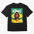 King Pele Oversized T-Shirt Celebrate Football Dreams Across FIFA World Cup 2026 for Fans of Mbappe and Neymar and Argentina, France and Brazil, Bringing Fan Favorite Moments, National Team Passion, Big Match Drama and Soccer History; Ideal for