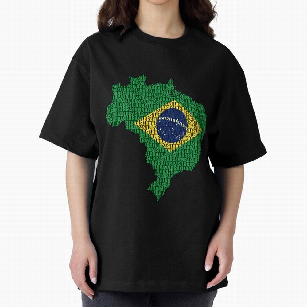 Map of Brazil (Brasil) Classic T-Shirt Capture Global Football Passion for FIFA World Cup 2026, with Mbappe and Neymar, England and Germany, Supporter Pride, Iconic Celebrations, Legendary Names and Global Match Day Energy; Perfect for People Who