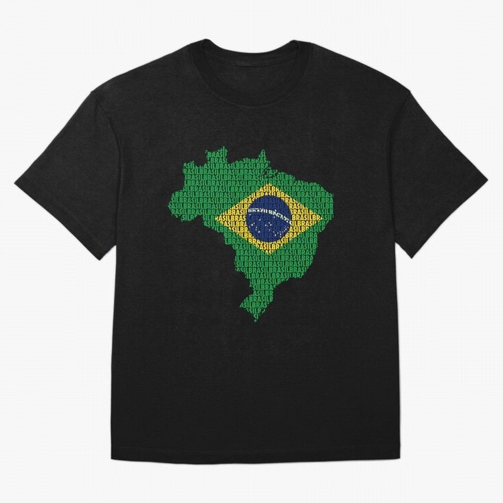 Map of Brazil (Brasil) Classic T-Shirt Capture Global Football Passion for FIFA World Cup 2026, with Mbappe and Neymar, England and Germany, Supporter Pride, Iconic Celebrations, Legendary Names and Global Match Day Energy; Perfect for People Who