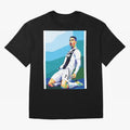 Cristiano Ronaldo Celebration Pop Art Graphic T-Shirt Support Your Favorite Stars during the FIFA World Cup 2026 USA Canada Mexico Journey through Messi, Neymar and Mbappe Highlights, Argentina, France and Brazil Pride, Vintage Soccer Flavor,