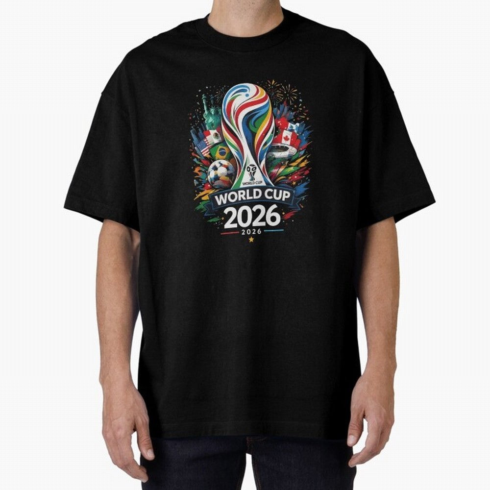 World Cup 2026, Soccer Fan Classic T-Shirt Refresh FIFA World Cup 2026 USA Canada Mexico Spirit, Celebrating Brazil, Messi, Vintage Soccer Flavor, Modern Football Stars, National Flags and Final Night Emotion; Perfect for Fans, Collectors, Family