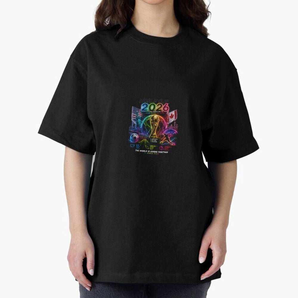 World Cup 2026 ¨C United Passion ?? | Neon Football Design Classic T-Shirt Make the Season About Global Football Passion for FIFA World Cup 2026 USA Canada Mexico, Featuring Messi, Argentina and Brazil, Football History, Final Match Energy, Crowd