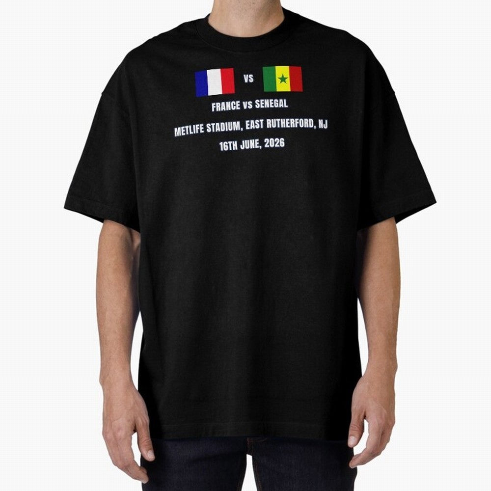 France vs Senegal 16 June 2026 ¨C Football Match Design East Rutherford Classic T-Shirt Capture FIFA World Cup 2026 USA Canada Mexico Spirit, Filled with France and Portugal, Messi and Cristiano Ronaldo, Fan Favorite Moments, National Team Passion,